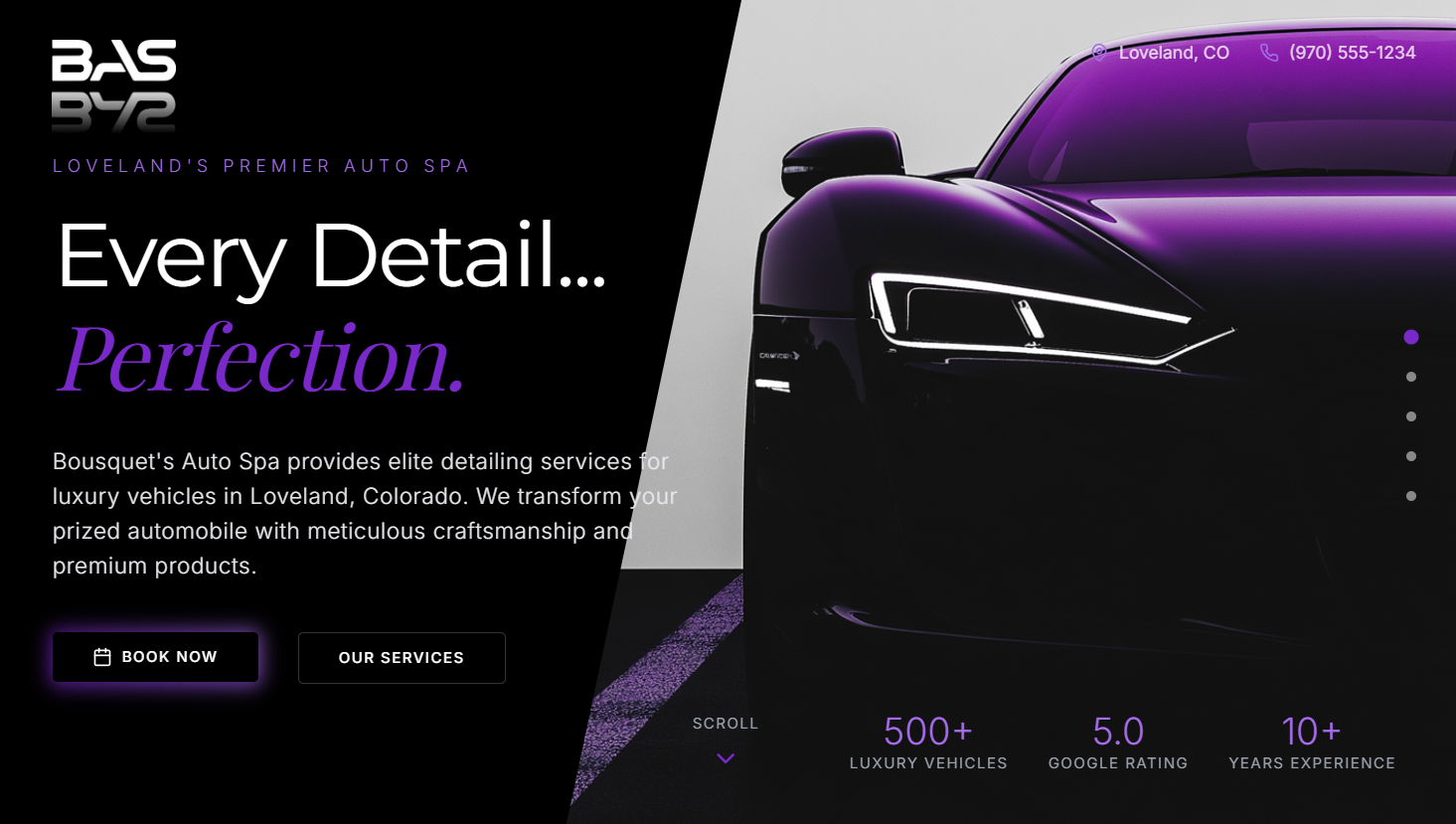 Bousquet's Auto Spa website preview